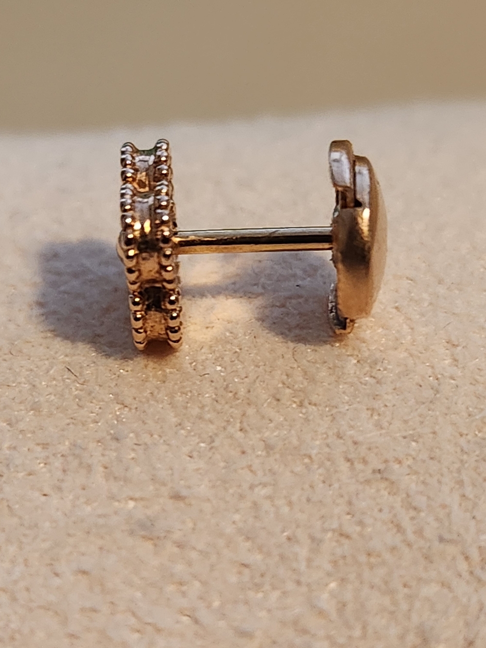 Authentic Van Cleef & Arpels  18K Rose Gold Stud  Earring - Picture 2 of 5
